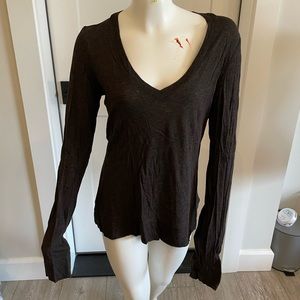 James Perse brown lightweight neck shirt size 3